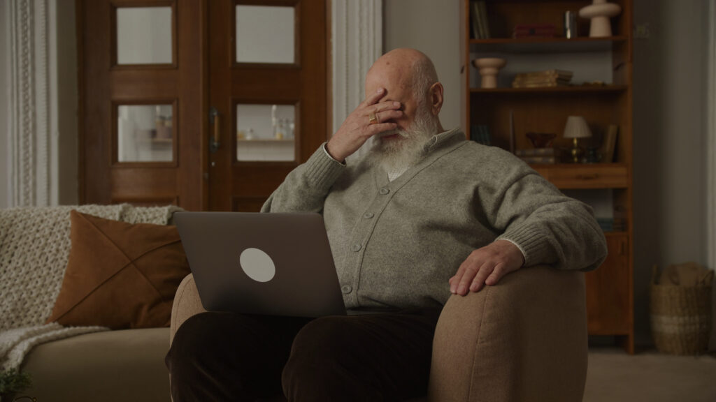 frustrated senior citizen